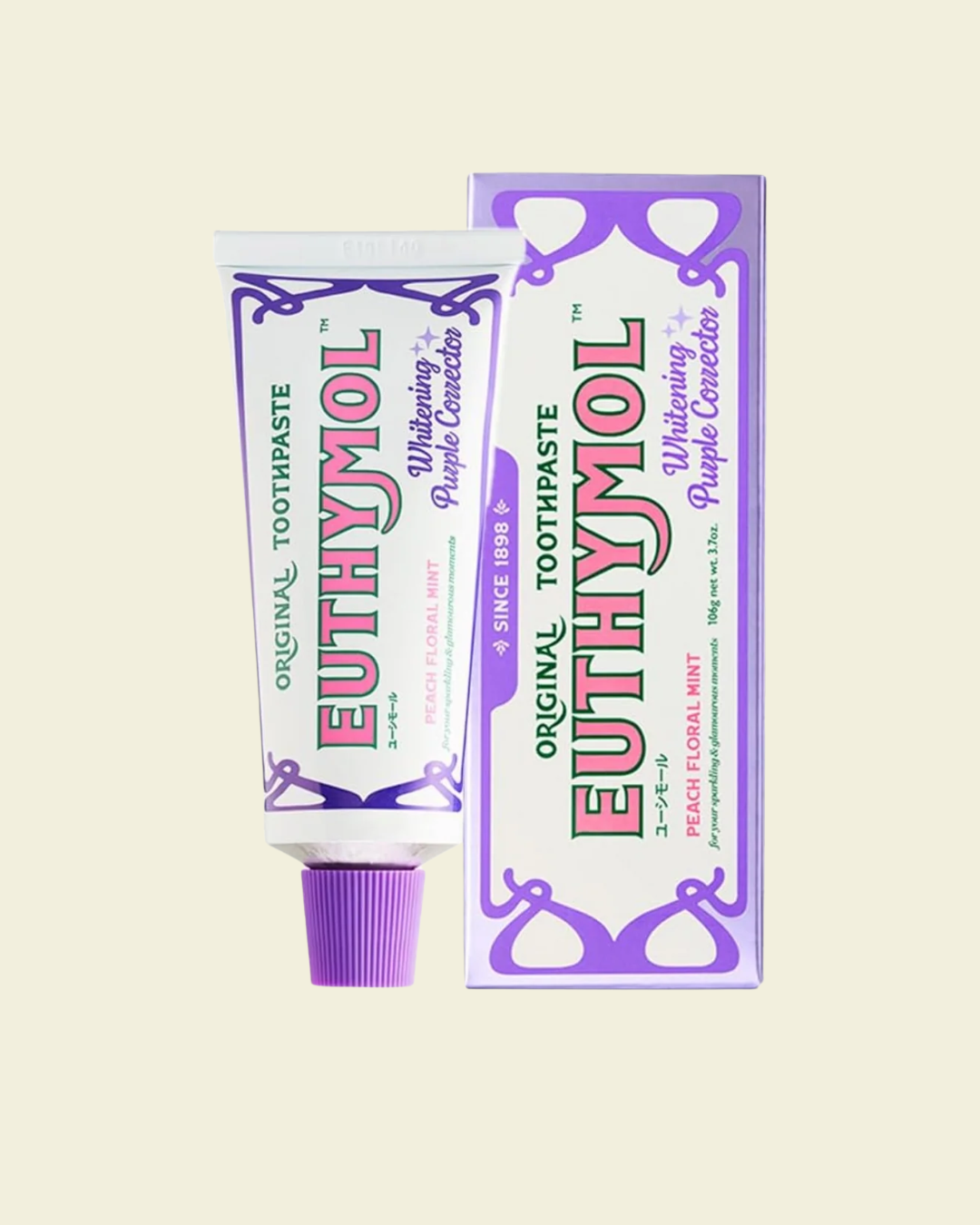 Euthymol Whitening Purple Corrector Toothpaste (Peach Floral Mint Flavor)