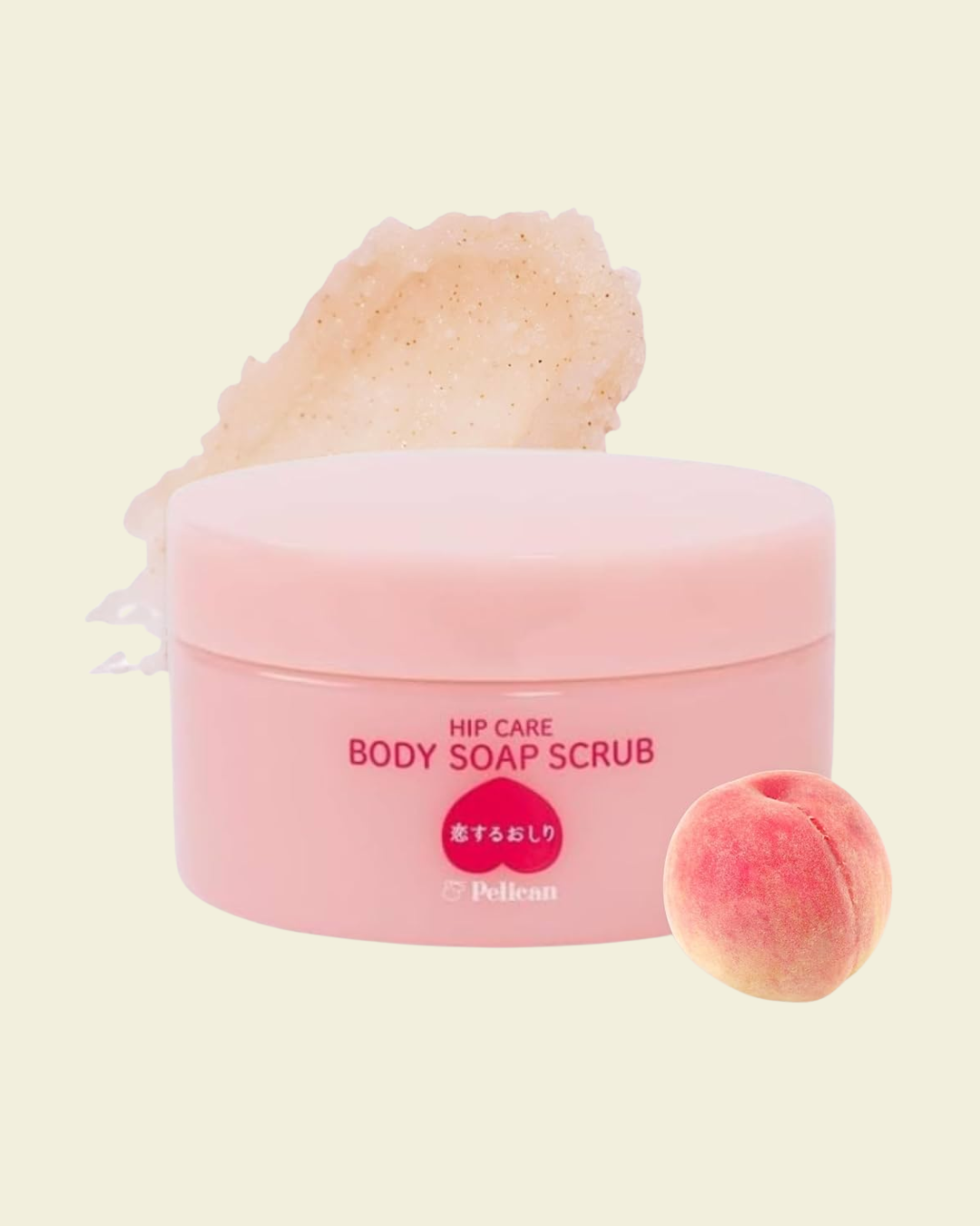 Pelican Soap 3-in-1 "Koisuru Oshiri"Soap Scrub. Sweet Peach Scent, 180G