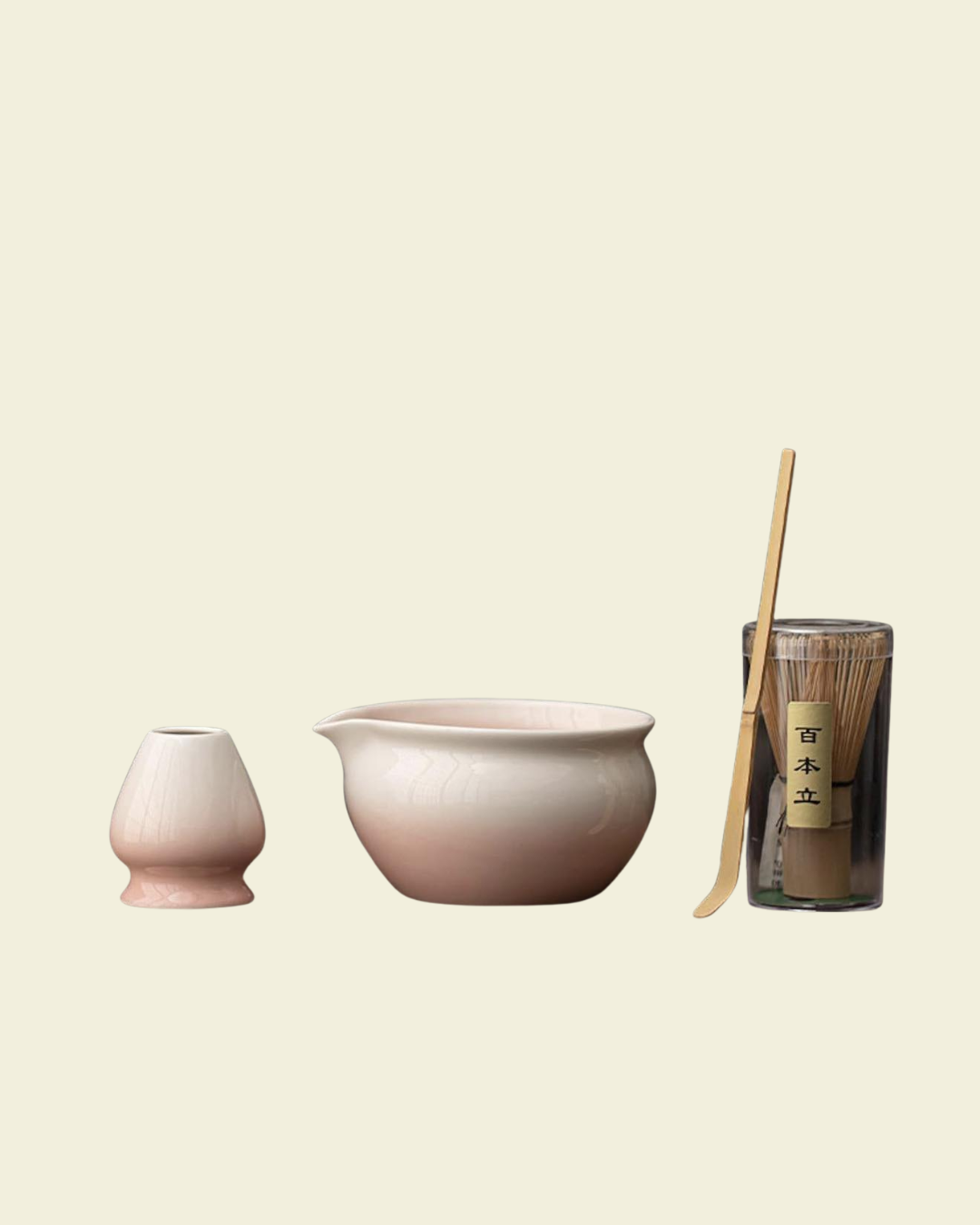 4-Piece Set, Serving Set, Matcha Pottery, Matcha Bowl, Chasaku, 19.7 fl oz (550 ml)