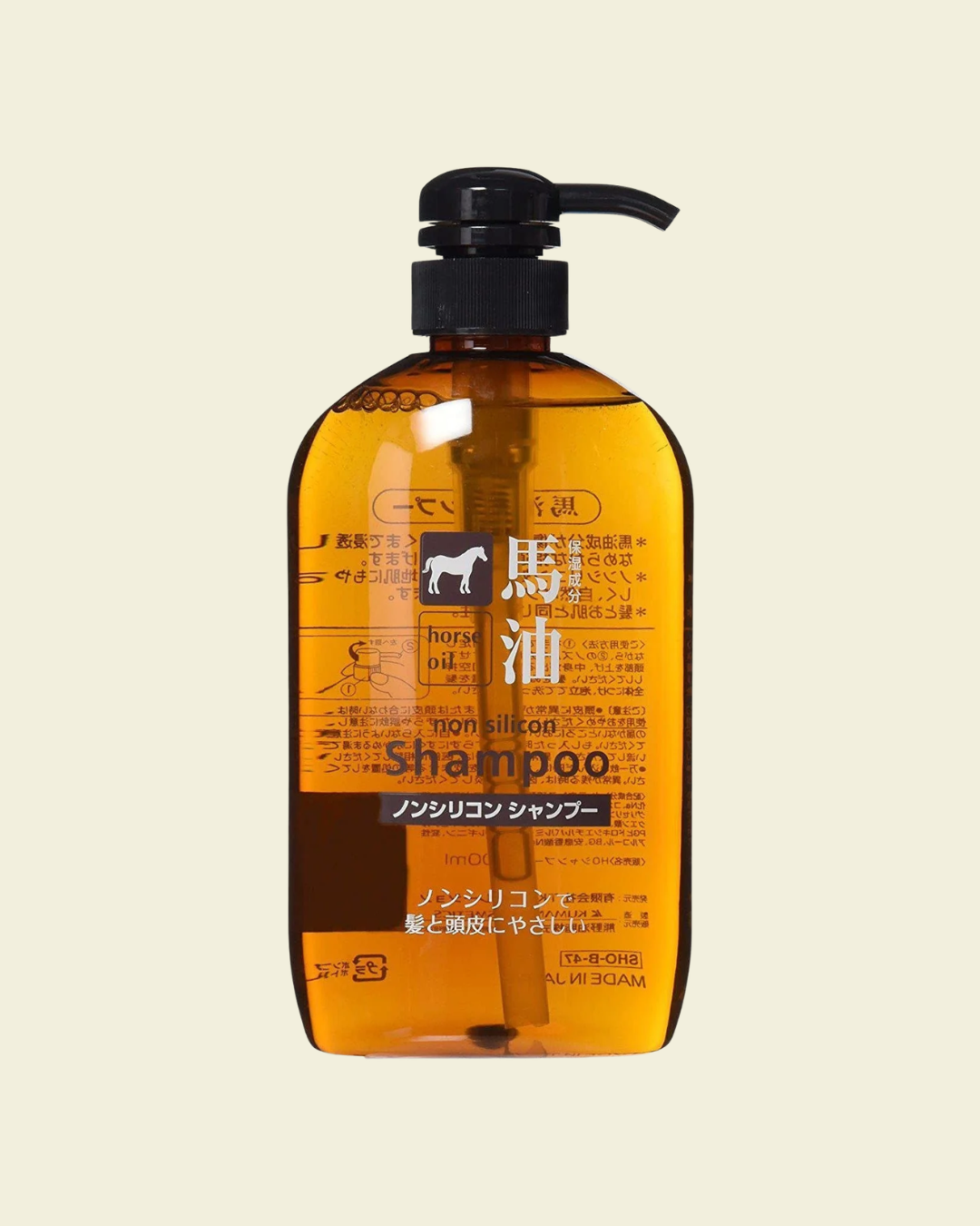 Kumano Yushi Horse Oil Non-Silicone Shampoo (600ml)