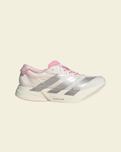 adidas ADIZERO ADIOS PRO 4 “Sakura“ Core White / Silver Metallic / Bliss Pink
