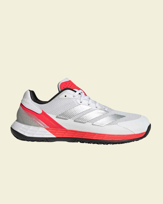 adidas Defiant Speed 2 OC (Omni Court) / Defiant Speed 2 Mens Tennis Shoes / Cloud White | Silver Metallic | Lucid Red