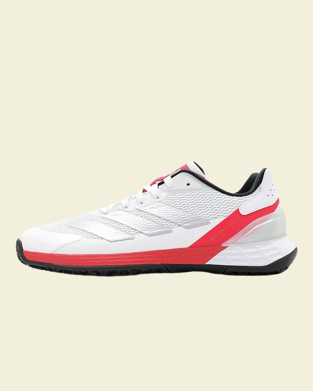 adidas Defiant Speed 2 OC (Omni Court) / Defiant Speed 2 Mens Tennis Shoes / Cloud White | Silver Metallic | Lucid Red