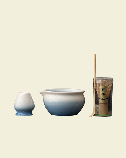 4-Piece Set, Serving Set, Matcha Pottery, Matcha Bowl, Chasaku, 19.7 fl oz (550 ml)
